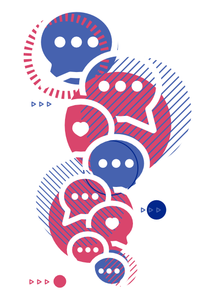 ilustración de globos de una conversación
